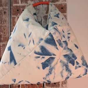 Handmade Indigo Shibori Tie-Dye Bento Bag Upcycled Denim
